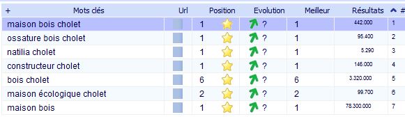 Les positions google des maisons Natilia